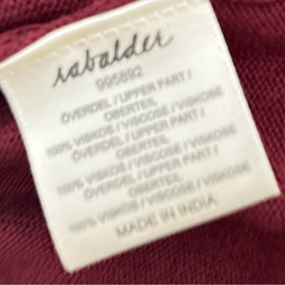 Rabalder cranberry half knit wrap Long Sleeve top made in India size large - Picture 11 of 11